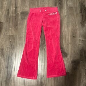 Guess Bright Pink Sweatpants Velvet